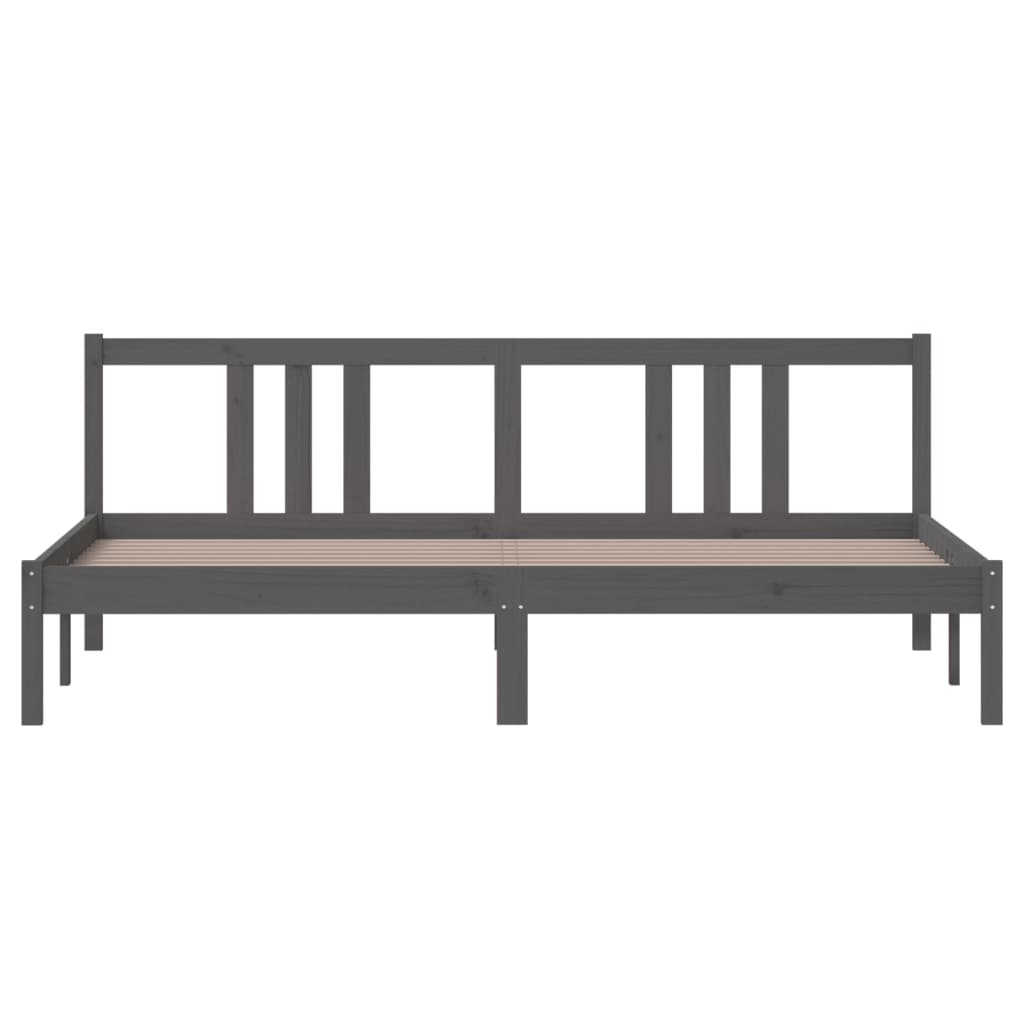 Bed frame without mattress gray solid wood 180x200 cm