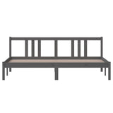 Bed frame without mattress gray solid wood 180x200 cm