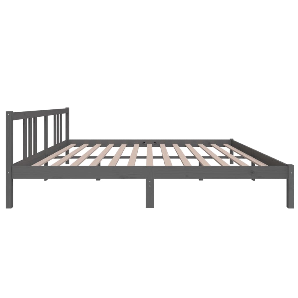 Bed frame without mattress gray solid wood 180x200 cm