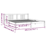 Bed frame without mattress gray solid wood 180x200 cm