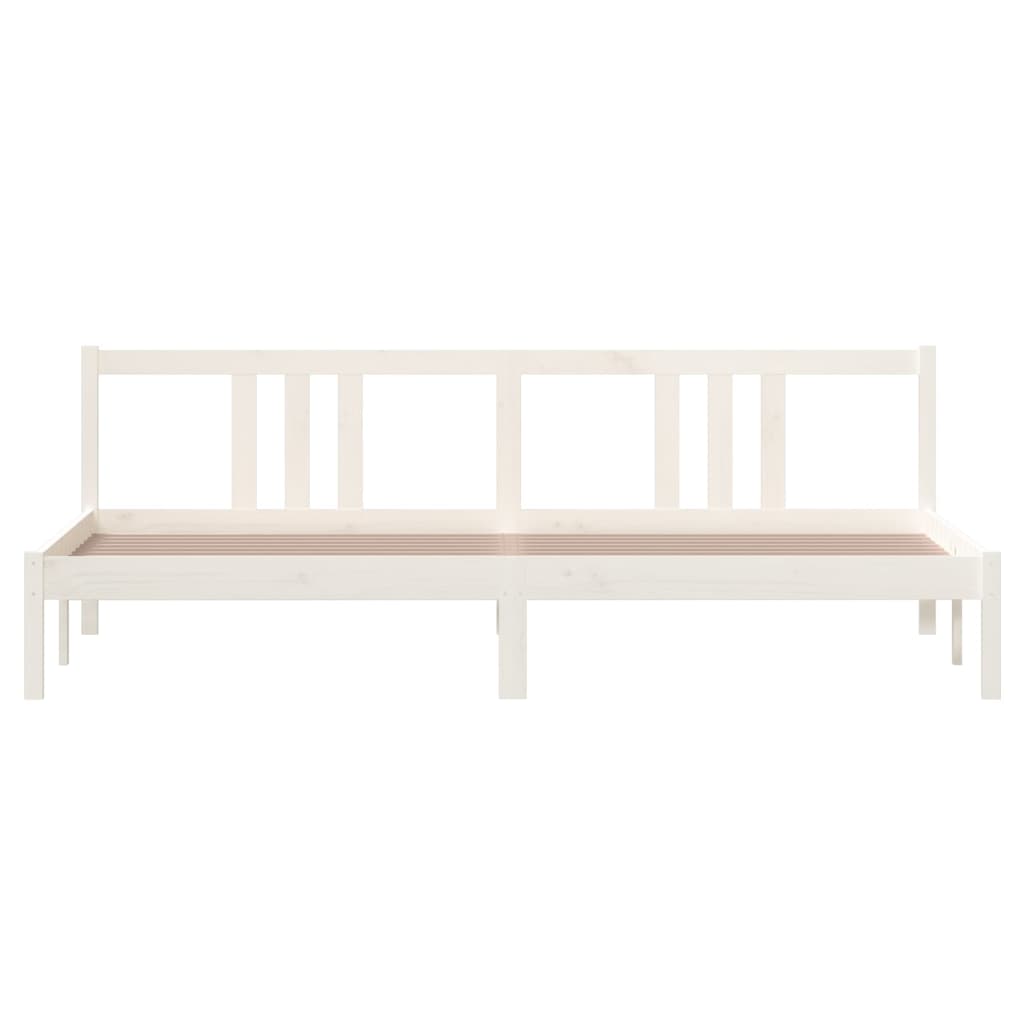 Bed frame without mattress white solid wood 200x200 cm