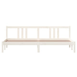 Cadre de lit sans matelas blanc bois massif 200x200 cm