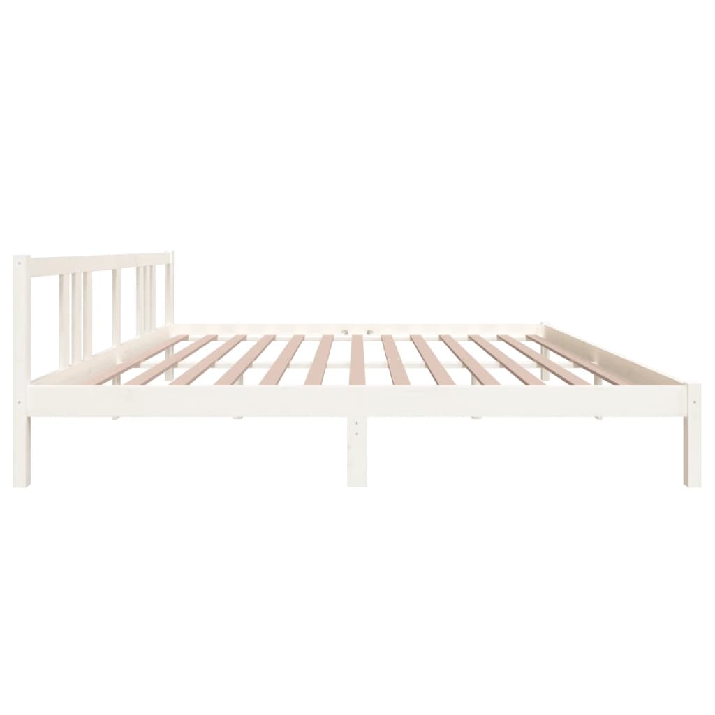 Cadre de lit sans matelas blanc bois massif 200x200 cm