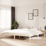 Cadre de lit sans matelas blanc bois massif 200x200 cm