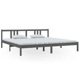 Bed frame without mattress solid wood gray 200x200 cm