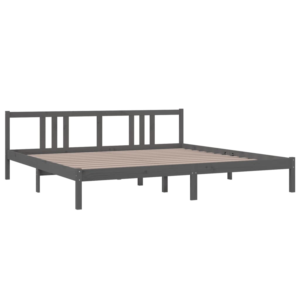 Bed frame without mattress solid wood gray 200x200 cm