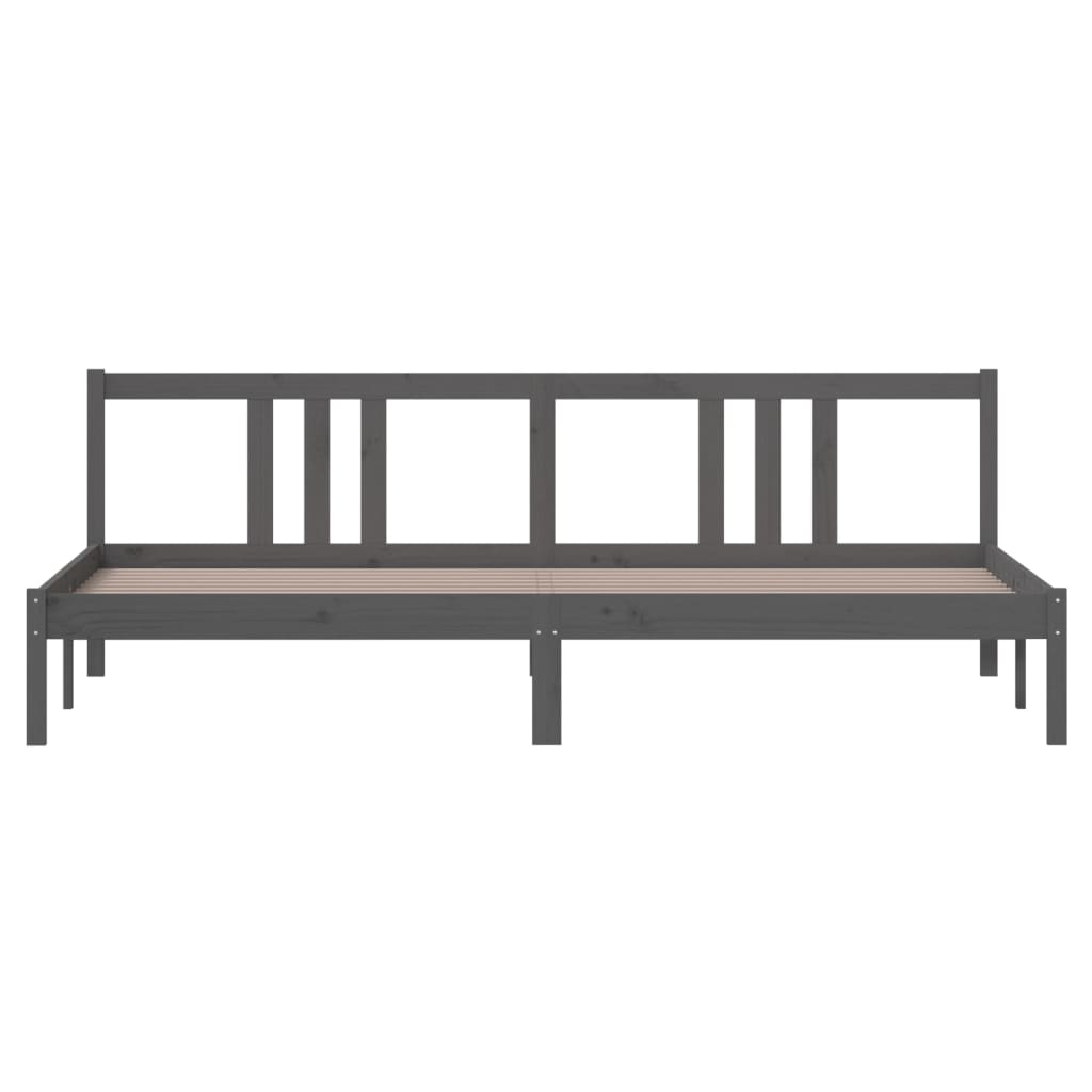 Bed frame without mattress solid wood gray 200x200 cm