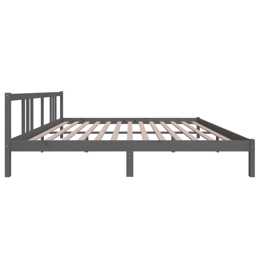 Bed frame without mattress solid wood gray 200x200 cm