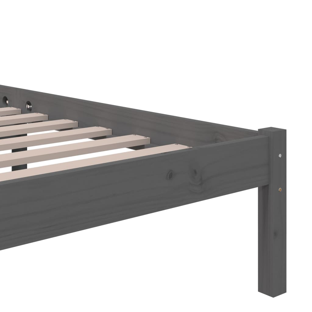 Bed frame without mattress solid wood gray 200x200 cm