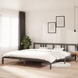 Bed frame without mattress solid wood gray 200x200 cm