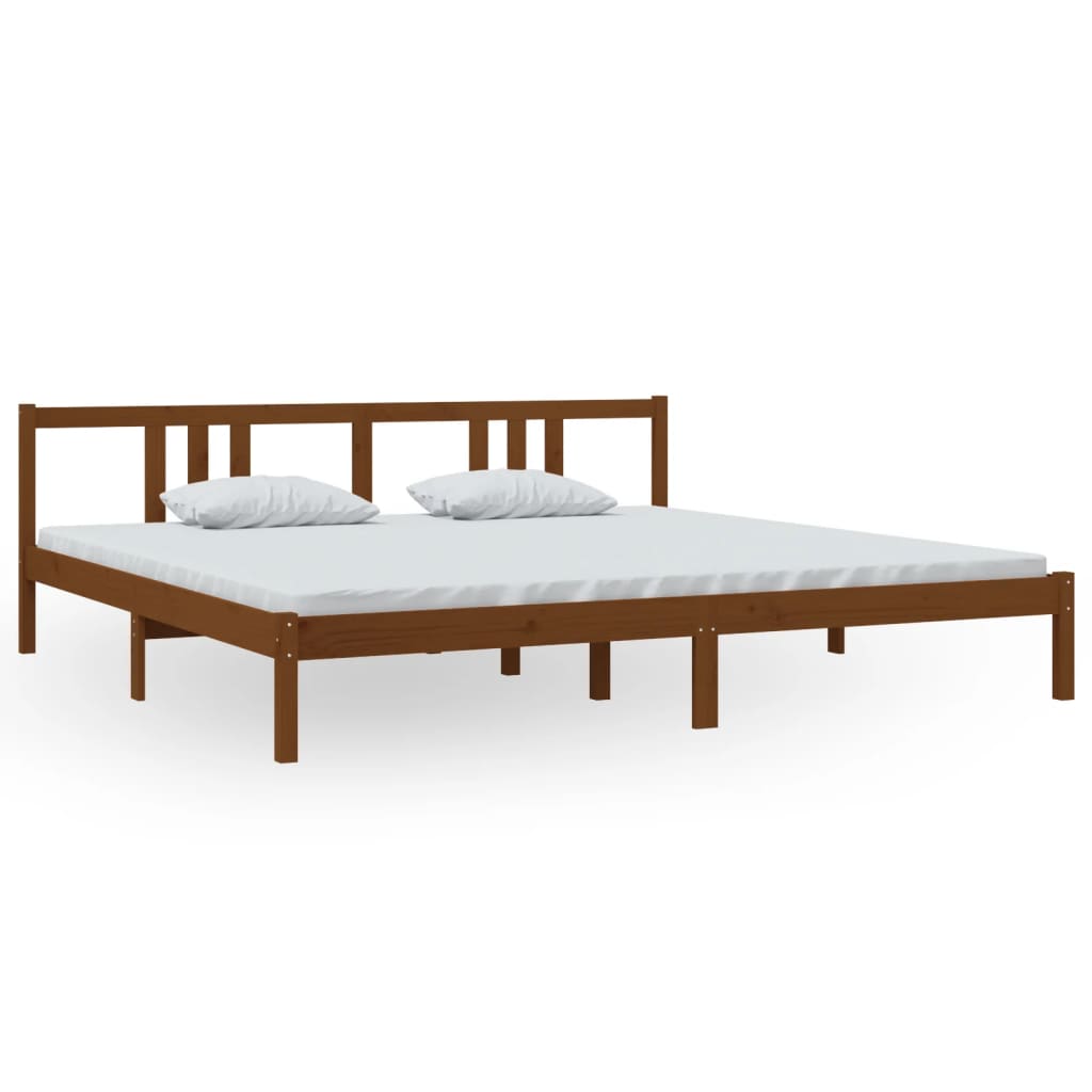 Bed frame without mattress honey brown solid wood 200x200 cm