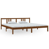 Bed frame without mattress honey brown solid wood 200x200 cm