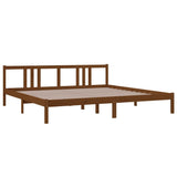 Bed frame without mattress honey brown solid wood 200x200 cm