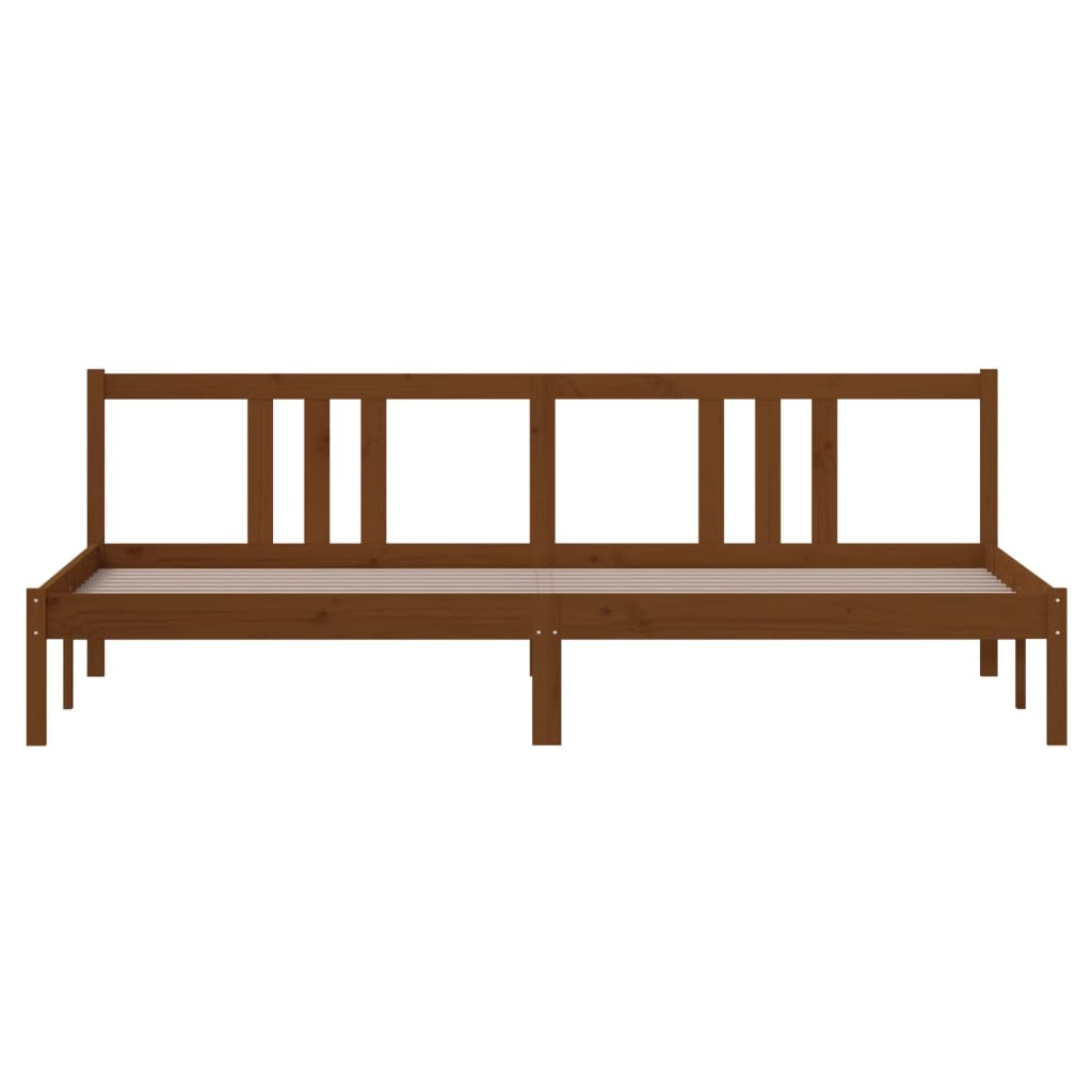 Bed frame without mattress honey brown solid wood 200x200 cm