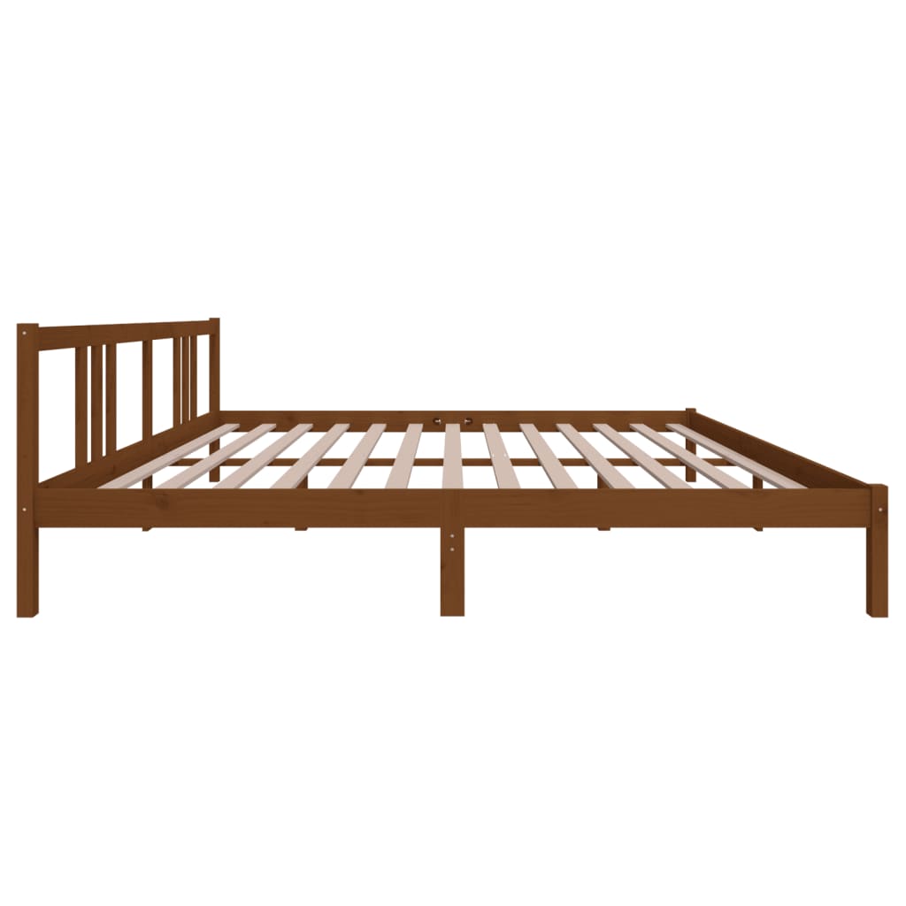 Cadre de lit sans matelas marron miel bois massif 200x200 cm