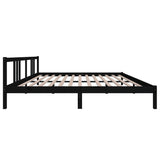 Bed frame without mattress black solid wood 200x200 cm