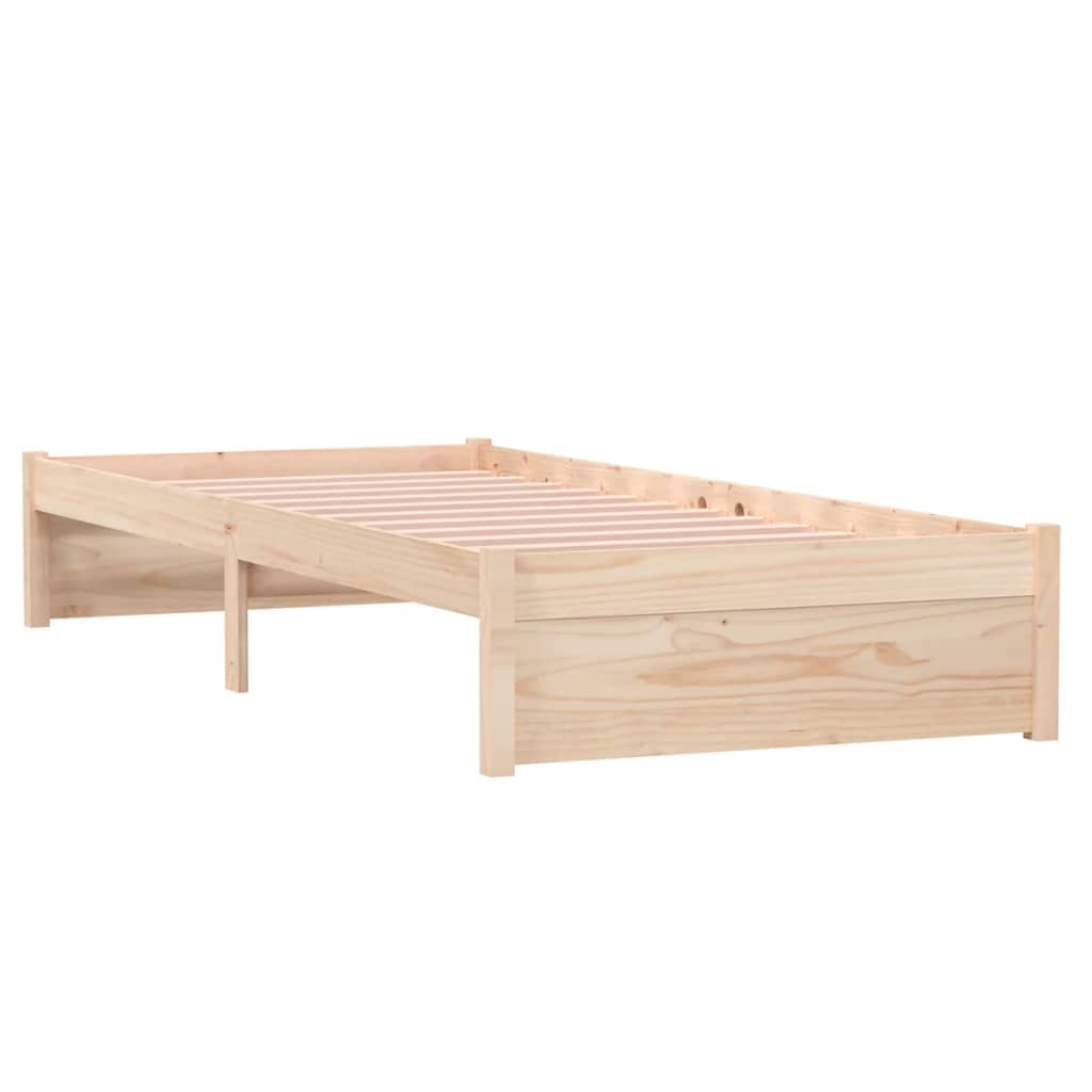 Bed frame without mattress solid wood 75x190 cm