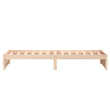 Bed frame without mattress solid wood 75x190 cm