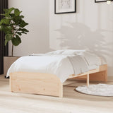 Bed frame without mattress solid wood 75x190 cm