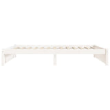 Bed frame without mattress white solid wood 75x190 cm