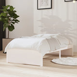 Bed frame without mattress white solid wood 75x190 cm