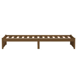 Bed frame without mattress honey brown solid wood 75x190 cm