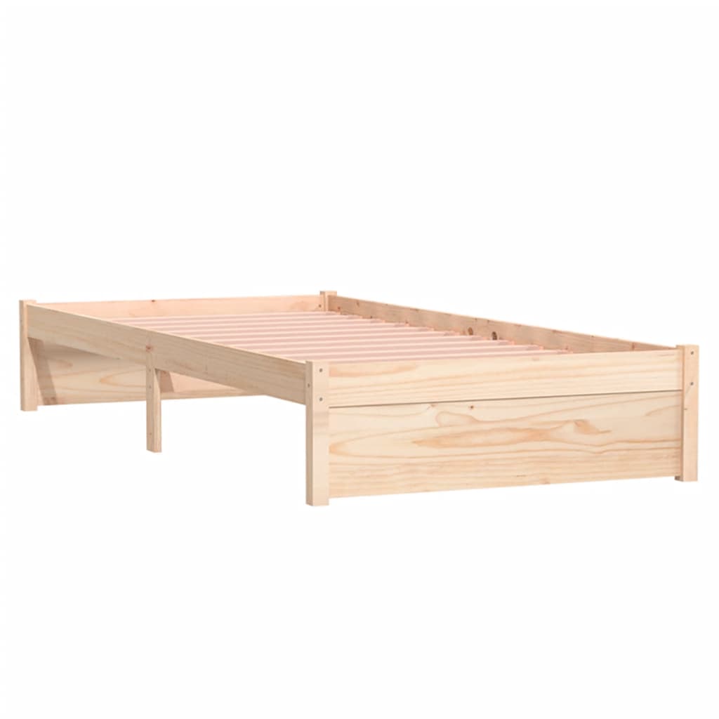 Cadre de lit sans matelas bois massif 90x190 cm