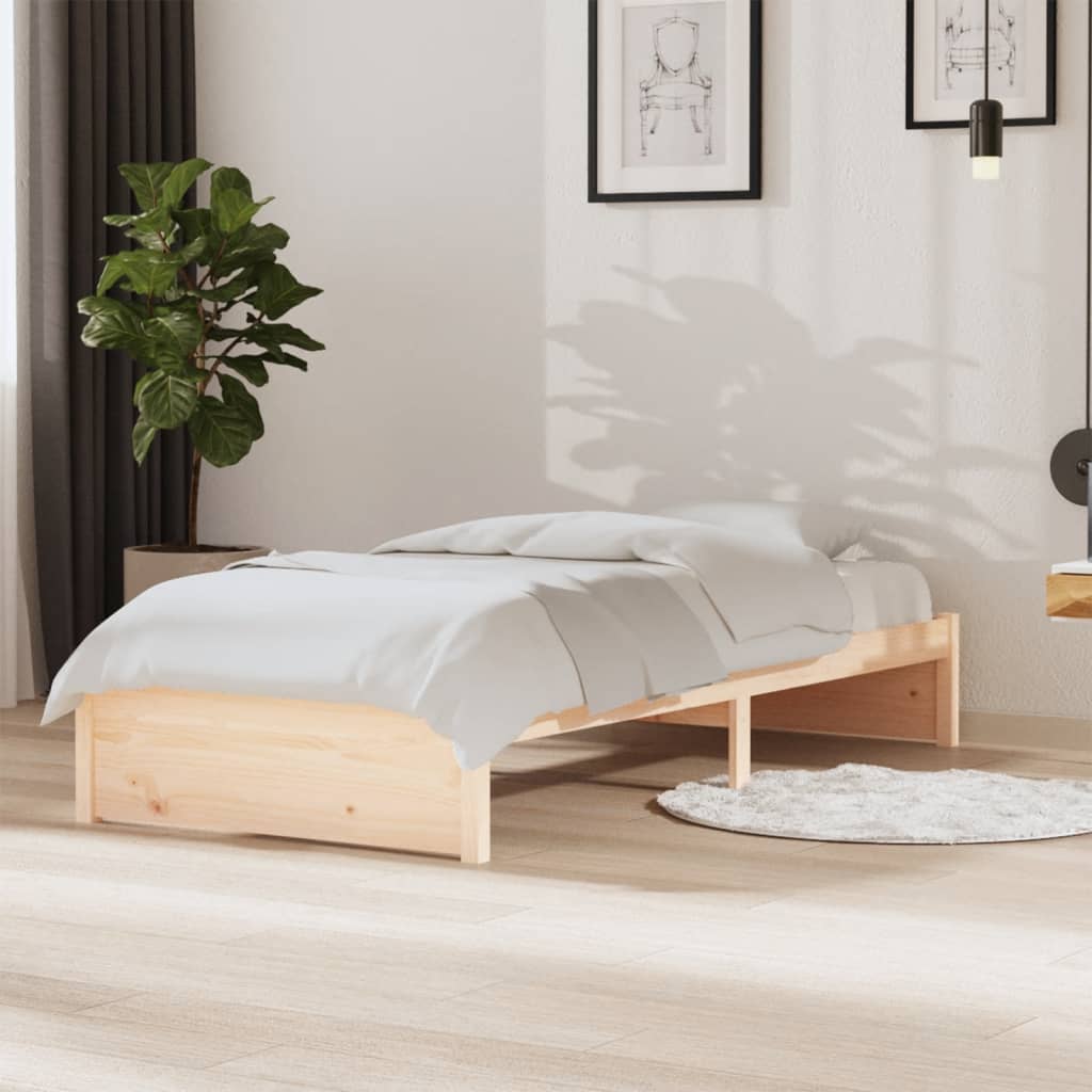 Bed frame without mattress solid wood 90x190 cm