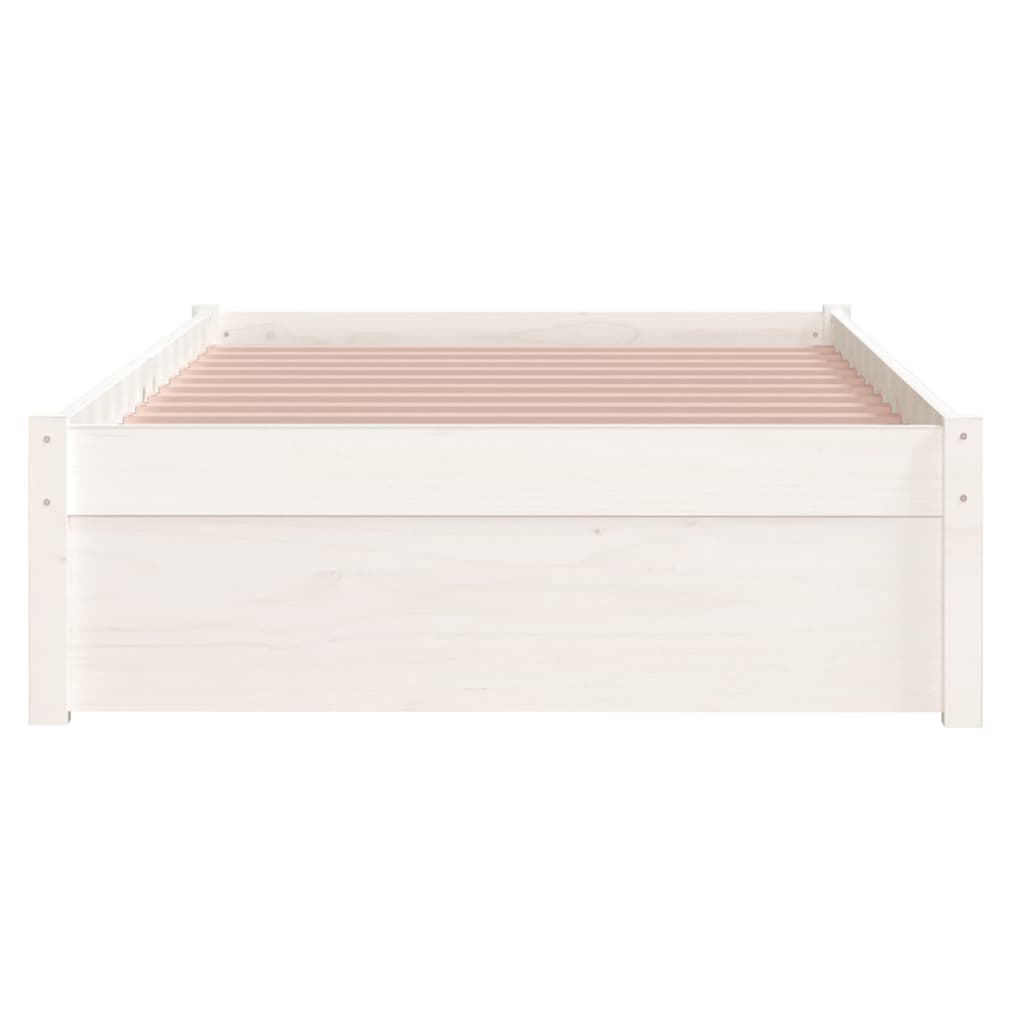 Bed frame without mattress white solid wood 90x190 cm