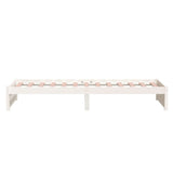 Bed frame without mattress white solid wood 90x190 cm