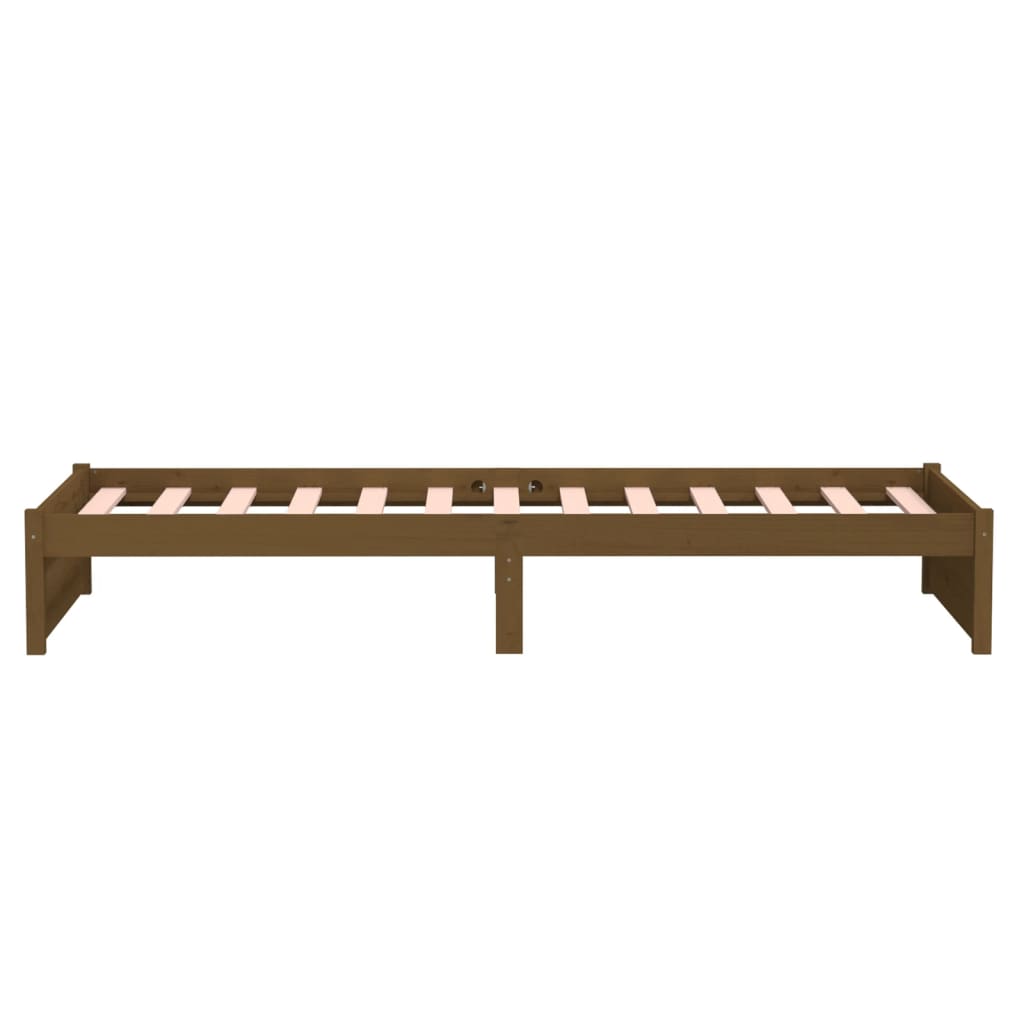 Bed frame without mattress honey brown solid wood 90x190 cm