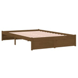 Bed frame without mattress honey brown solid wood 120x190 cm