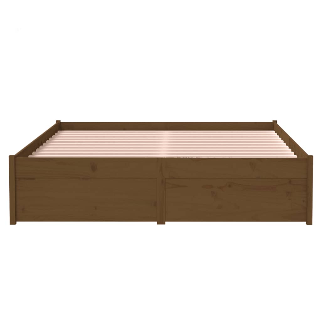 Bed frame without mattress honey brown solid wood 120x190 cm