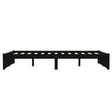 Bed frame without mattress black solid wood 120x190 cm