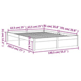 Bettgestell ohne Matratze honigbraunes Massivholz 135x190 cm