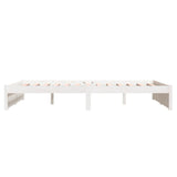 Bed frame without mattress white solid wood 140x190 cm