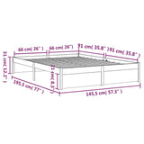 Bed frame without mattress white solid wood 140x190 cm