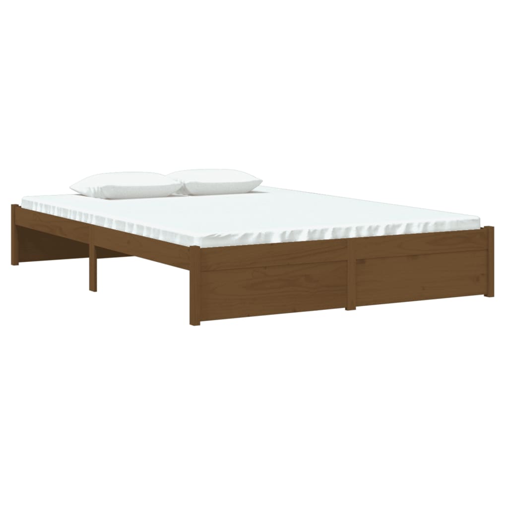 Bed frame without mattress honey brown solid wood 140x190 cm