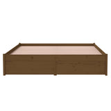 Bed frame without mattress honey brown solid wood 140x190 cm