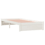 Bed frame without mattress white solid wood 90x200 cm