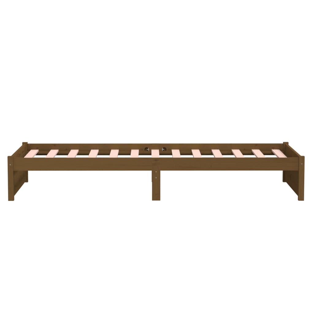 Bed frame without mattress honey brown solid wood 90x200 cm