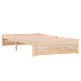 Bed frame without mattress white solid wood 100x200 cm