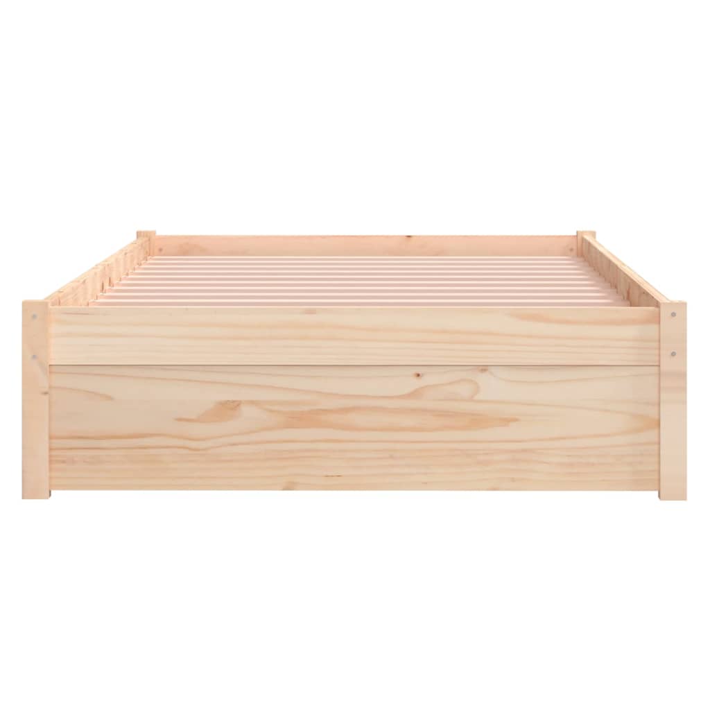 Cadre de lit sans matelas blanc bois massif 100x200 cm