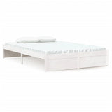 Bed frame without mattress white solid wood 120x200 cm