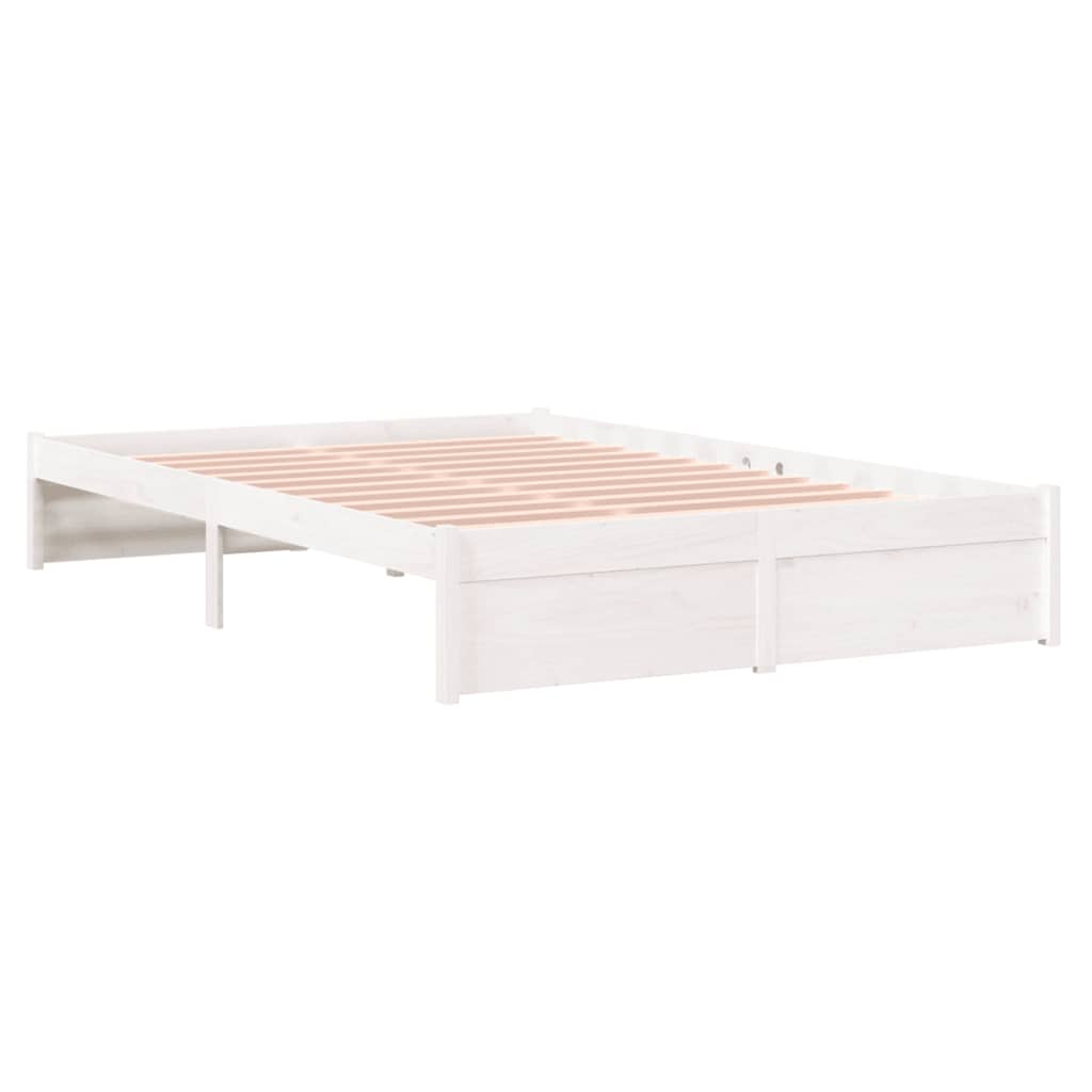 Bed frame without mattress white solid wood 120x200 cm