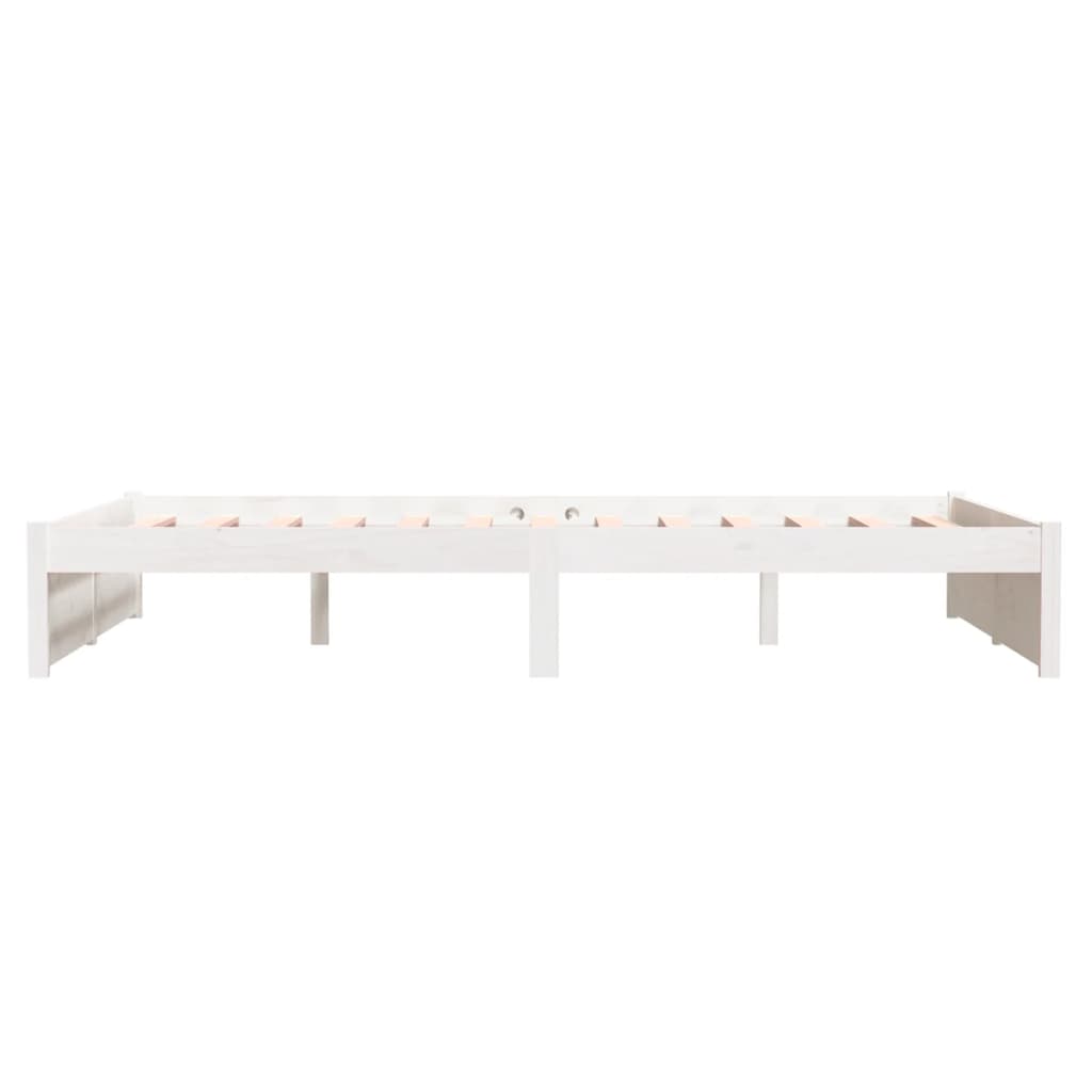 Bed frame without mattress white solid wood 120x200 cm