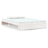 Bed frame without mattress white solid wood 140x200 cm