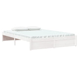 Bed frame without mattress white solid wood 140x200 cm