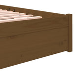 Cadre de lit sans matelas marron miel bois massif 140x200 cm