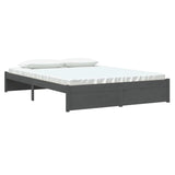 Bed frame without mattress gray solid wood 150x200 cm